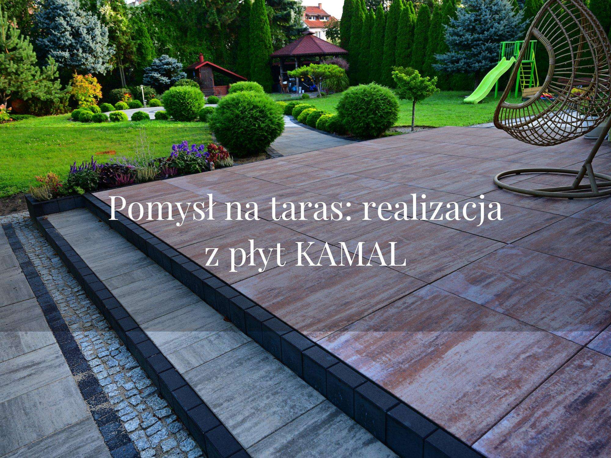 pomysł na taras — płyty Semimega cappuccino i obrzeże Modern antracyt pomysł na taras — płyty Semimega cappuccino i obrzeże Modern antracyt